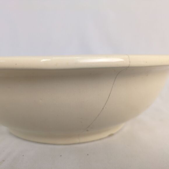 Vintage McCoy Pottery 10.5" Ivory Cream Serving Basin Bowl 7515 Farmhouse Rustic - Picture 5 of 7